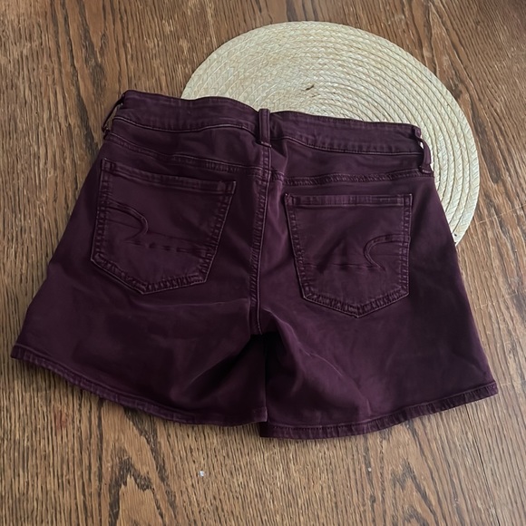 AOE Twill MIDI Rise Super Stretch Jeans Shorts Size 4 - Picture 7 of 10